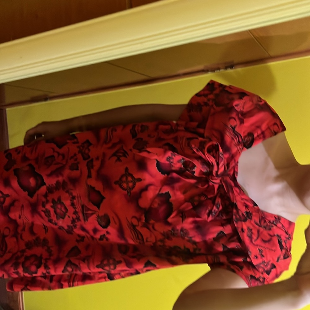 Vintage hawaiian red dress - Picture 4 of 5